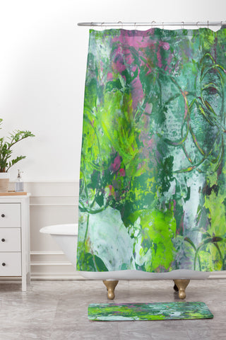 Sophia Buddenhagen Green Energy Shower Curtain And Mat