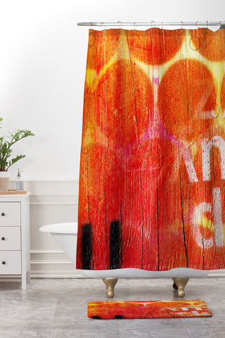 Sophia Buddenhagen Orange Shower Curtain And Mat
