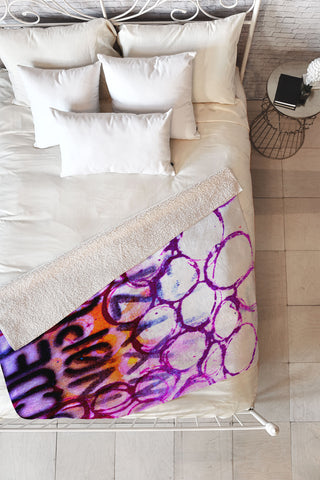 Sophia Buddenhagen Purple Circles Fleece Throw Blanket