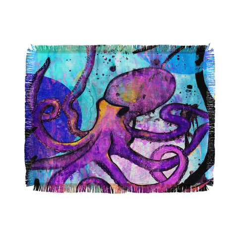 Sophia Buddenhagen Purple Octopus Throw Blanket