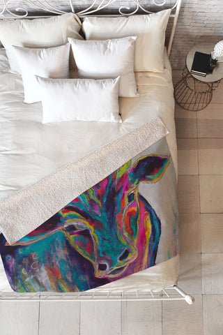 Sophia Buddenhagen Texas Cow Fleece Throw Blanket