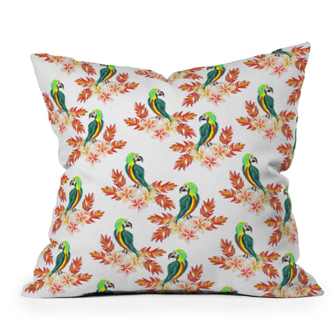 Sophia Buddenhagen Tropical Bird Throw Pillow
