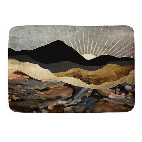 SpaceFrogDesigns Copper and Gold Mountains Memory Foam Bath Mat