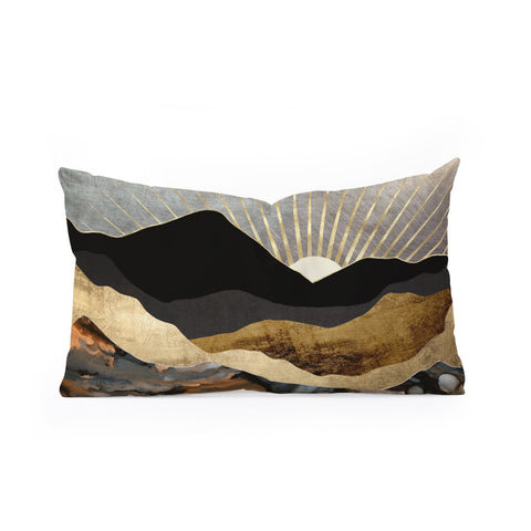 SpaceFrogDesigns Copper and Gold Mountains Oblong Throw Pillow