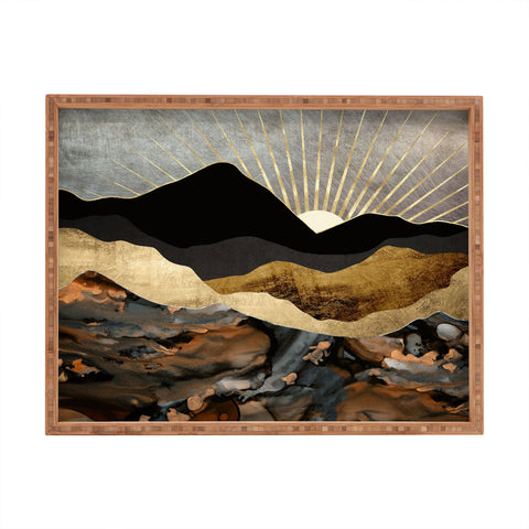 SpaceFrogDesigns Copper and Gold Mountains Rectangular Tray