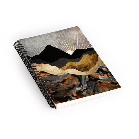 SpaceFrogDesigns Copper and Gold Mountains Spiral Notebook