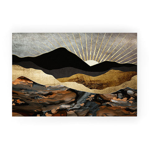 SpaceFrogDesigns Copper and Gold Mountains Welcome Mat