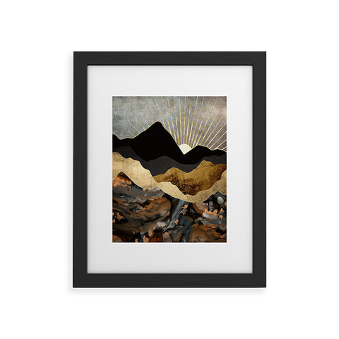 SpaceFrogDesigns Copper and Gold Mountains Framed Art Print