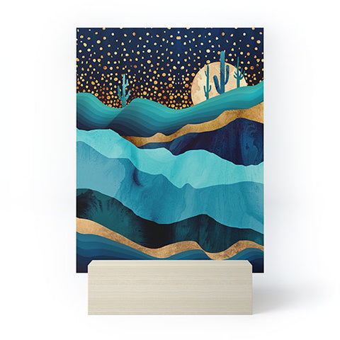 SpaceFrogDesigns Indigo Desert Night Mini Art Print