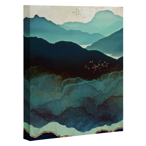 SpaceFrogDesigns Indigo Mountains Art Canvas