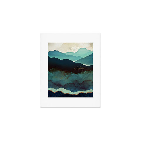 SpaceFrogDesigns Indigo Mountains Art Print