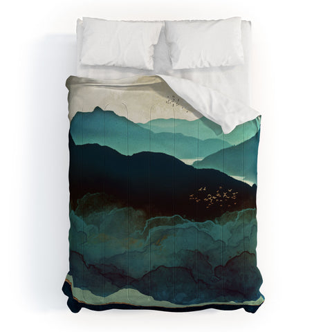 SpaceFrogDesigns Indigo Mountains Comforter