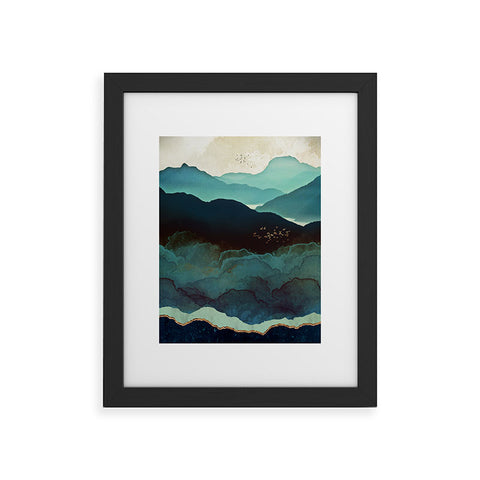 SpaceFrogDesigns Indigo Mountains Framed Art Print