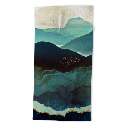 SpaceFrogDesigns Indigo Mountains Beach Towel