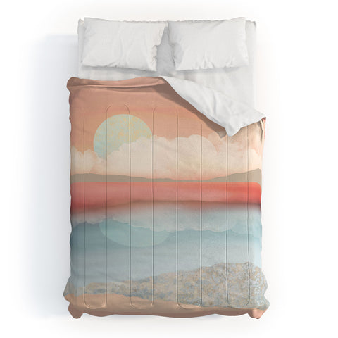 SpaceFrogDesigns Mint Moon Beach Comforter