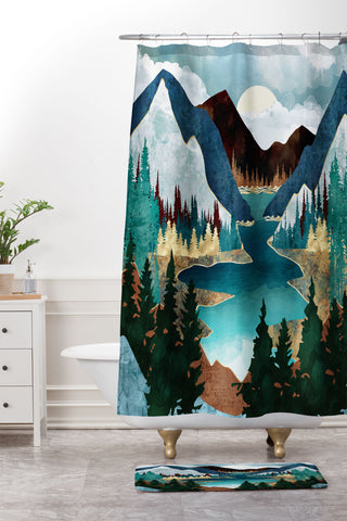 SpaceFrogDesigns River Vista Shower Curtain And Mat