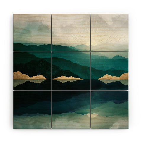 SpaceFrogDesigns Waters Edge Reflection Wood Wall Mural