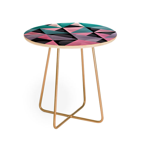 Spires Glass Grid Round Side Table