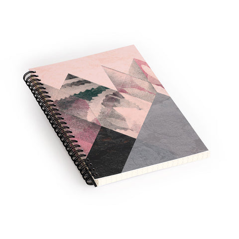 Spires Processed Floral and Granite Spiral Notebook
