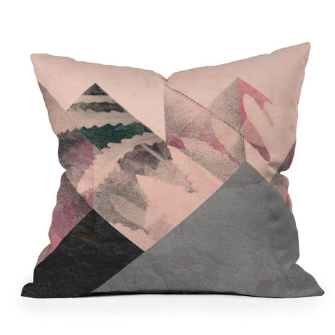 Spires Processed Floral and Granite Throw Pillow