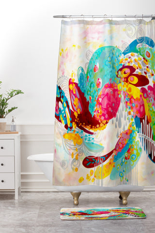 Stephanie Corfee Abstract Free Spirit Shower Curtain And Mat