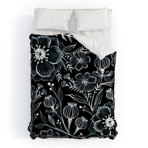 Stephanie Corfee Black And White Botanika Duvet Cover