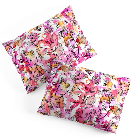 Stephanie Corfee Pink And Ink Floral Pillow Shams