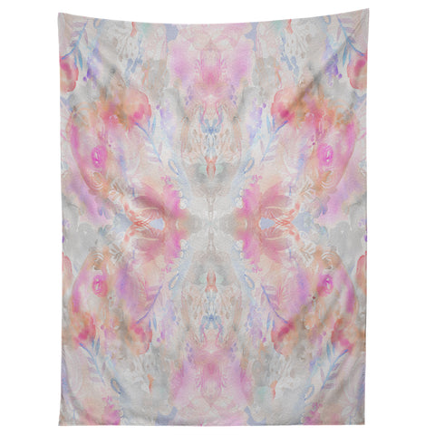 Stephanie Corfee Watercolor Damask Blush Tapestry