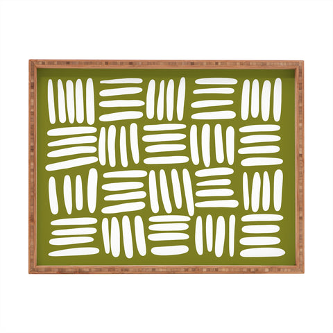 Summer Sun Home Art Boho matcha green Rectangular Tray