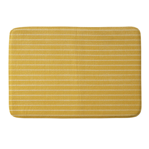 Summer Sun Home Art Classic Stripe Yellow Memory Foam Bath Mat