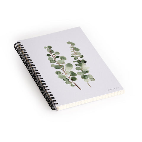 Summer Sun Home Art Eucalyptus watercolor Spiral Notebook