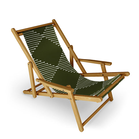 Summer Sun Home Art Geo Olive Green Sling Chair