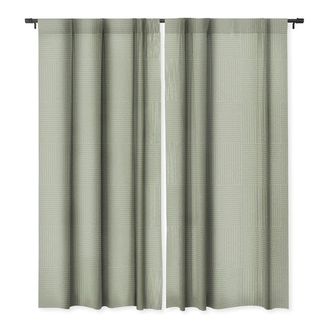 Summer Sun Home Art Lines III Linen Sage Blackout Window Curtain