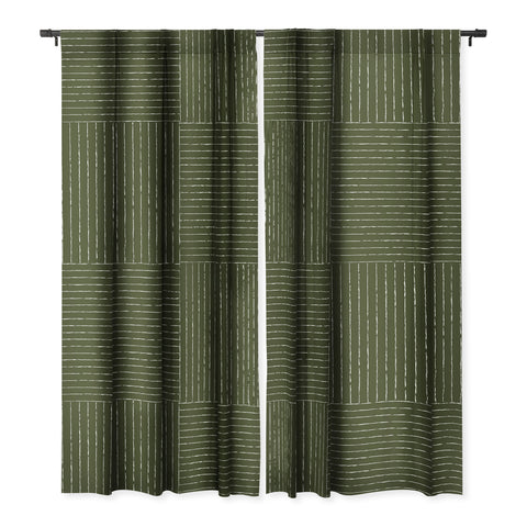 Summer Sun Home Art Lines III Olive Green Blackout Non Repeat