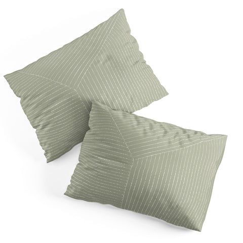 Summer Sun Home Art Lines Linen Sage Pillow Shams