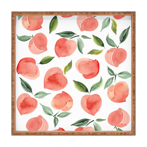 Summer Sun Home Art peaches 1 Square Tray
