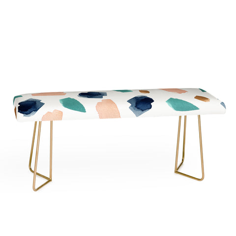 Summer Sun Home Art turquoise navy pink gold Bench