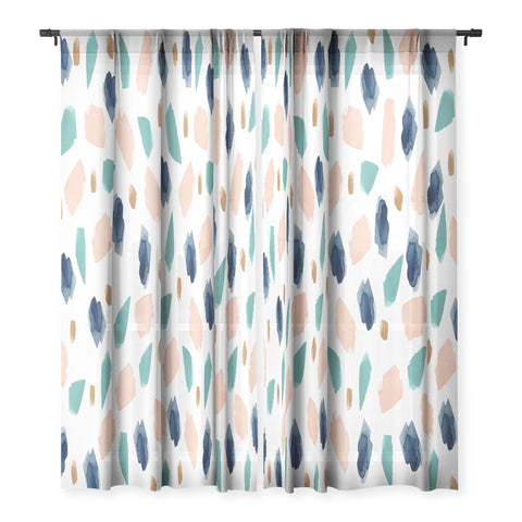 Summer Sun Home Art turquoise navy pink gold Sheer Non Repeat