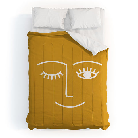 Summer Sun Home Art wink mustard Comforter