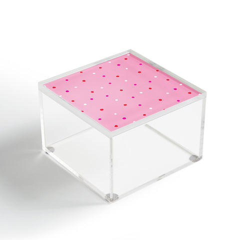 SunshineCanteen confetti dots pink red white Acrylic Box