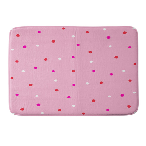 SunshineCanteen confetti dots pink red white Memory Foam Bath Mat