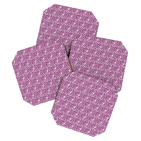 SunshineCanteen dahlia purple floral pattern Coaster Set