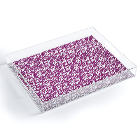 SunshineCanteen dahlia purple floral pattern Acrylic Tray
