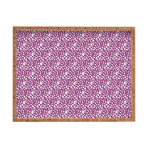 SunshineCanteen dahlia purple floral pattern Rectangular Tray