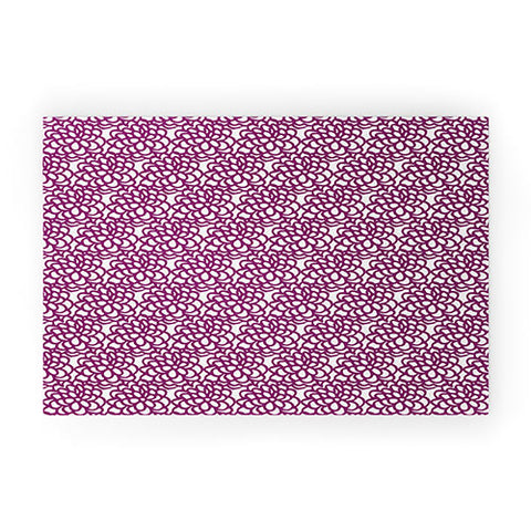 SunshineCanteen dahlia purple floral pattern Welcome Mat