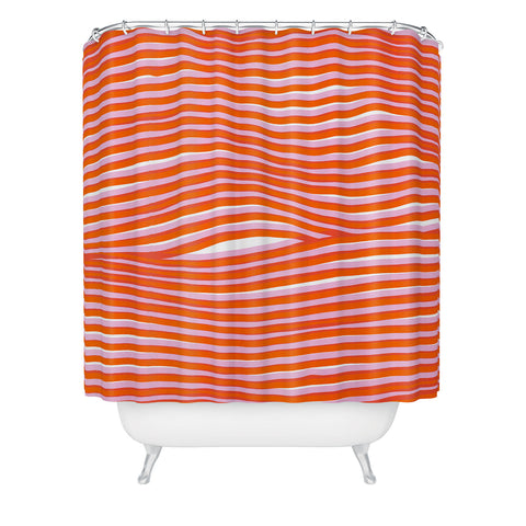SunshineCanteen electric zebra stripes Shower Curtain