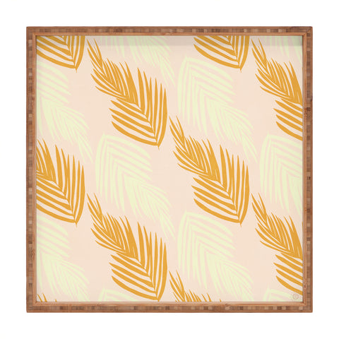 SunshineCanteen faded pink palms Square Tray