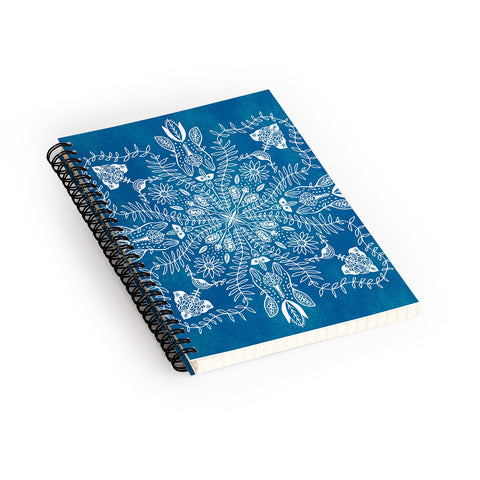 SunshineCanteen flores cyan Spiral Notebook