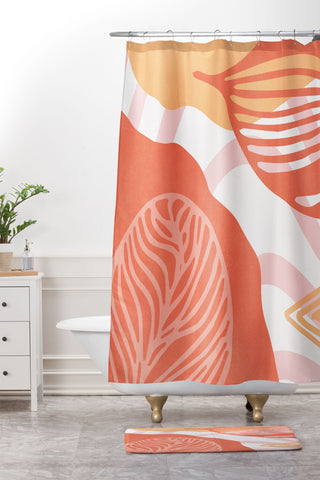 SunshineCanteen just peachy Shower Curtain And Mat