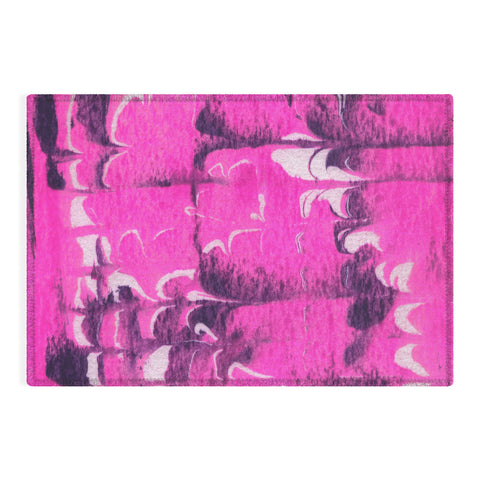 SunshineCanteen marble tie dye bright pink Outdoor Rug